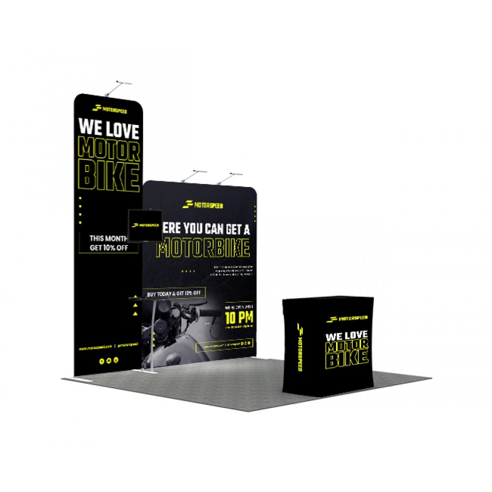 10 Ft Trade Show Booth - Design 3 with Logo 10 Ft Trade Show Booth - Design 3 with Logo