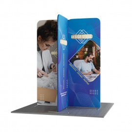 Customized 6.5' Magnetic Modular Fabric Display Cross Island Shape (Double Sided)