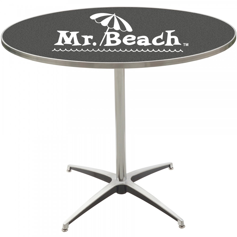 US Made 36" Round Dining Height Laminated Wood Top Table Custom Printed US Made 36" Round Dining Height Laminated Wood Top Table Custom Printed