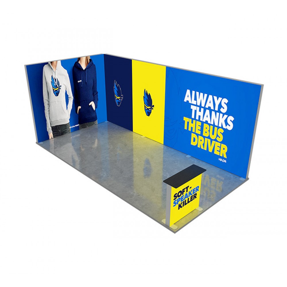 20' Backlit Trade Show Display - Design 4 (Single Sided) with Logo