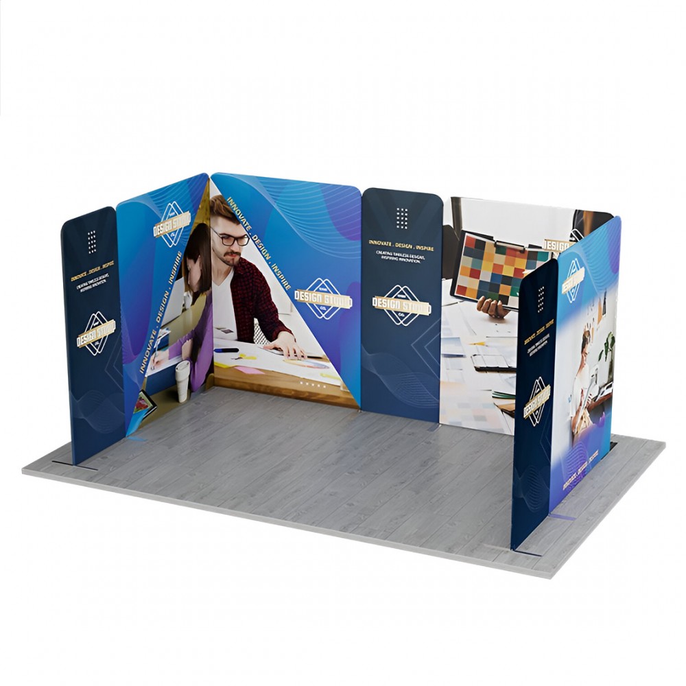 Custom 16.4' x 10' Magnetic Modular Fabric Displays - U Shape Curved (Single Sided)