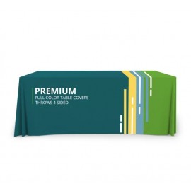 Premium Full Color Table Cover & Throw, 4 Sided(6' x 2.5') with Logo