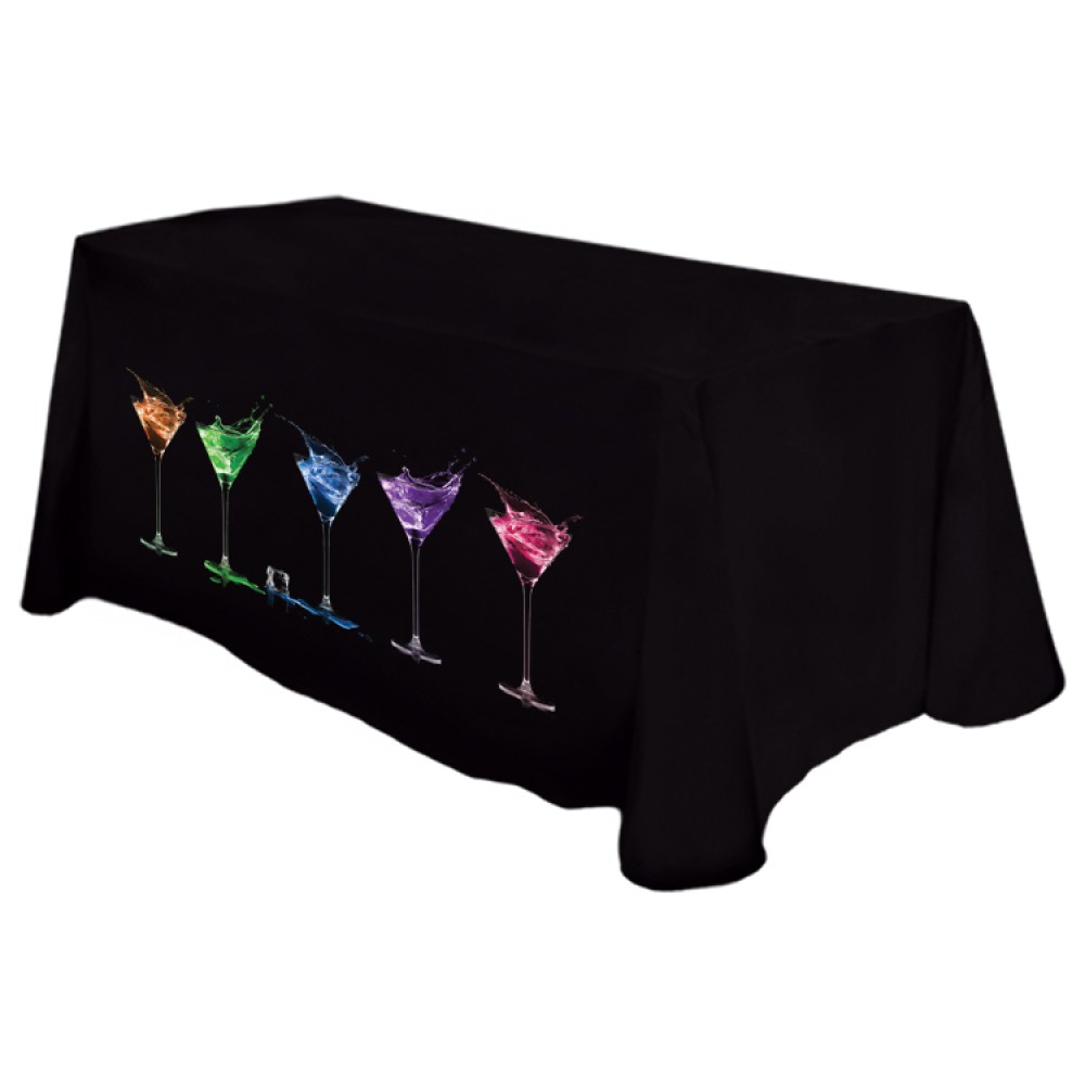 4' Table Cover Throw, Full Color Front Panel with Logo