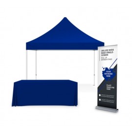 Portable Canopy Tent with Rollup Stand & Table Cover with Logo