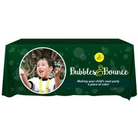 Recyclable, Non Woven 6' Flat, 3 Sided Screen Print Table Cover with Logo