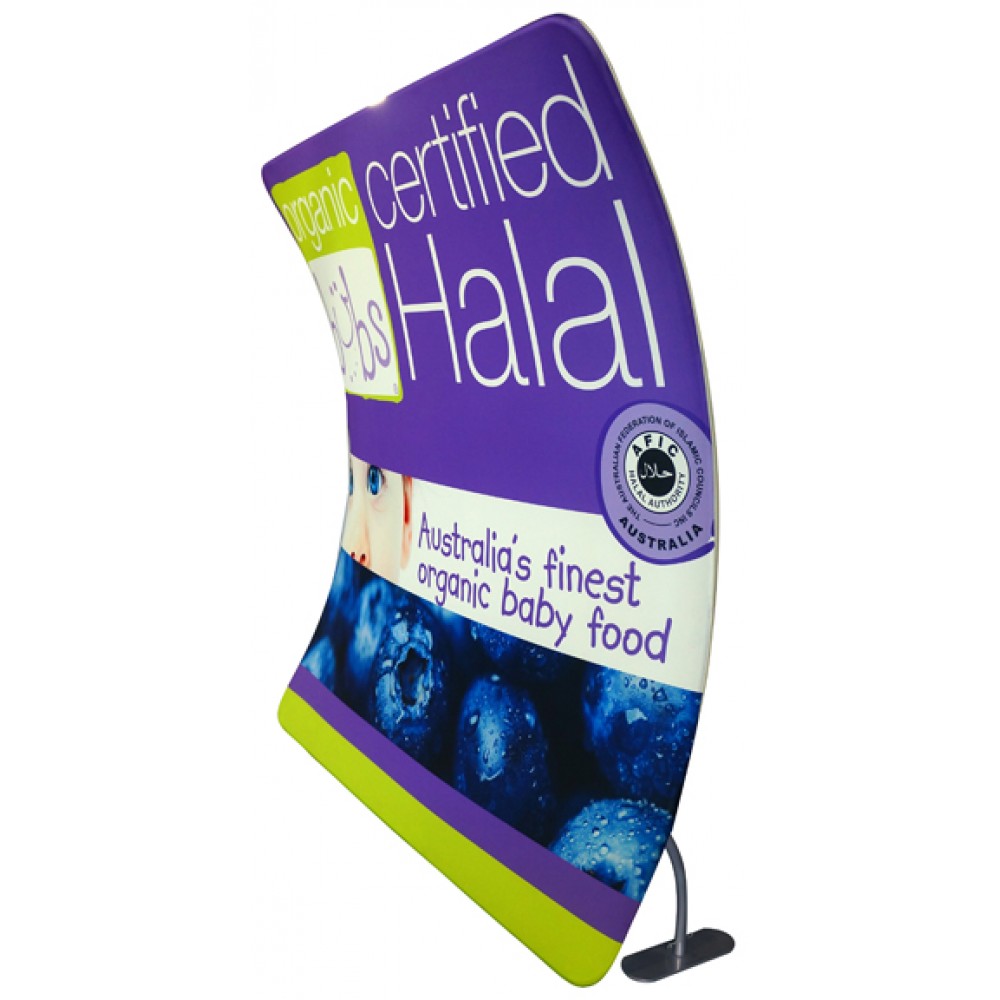 10' Tension Fabric Event Wall w/Vertical Curve Logo Branded 10' Tension Fabric Event Wall w/Vertical Curve Logo Branded