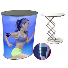 Logo Branded Oval Shape Collapsible Podium w/LED Lights