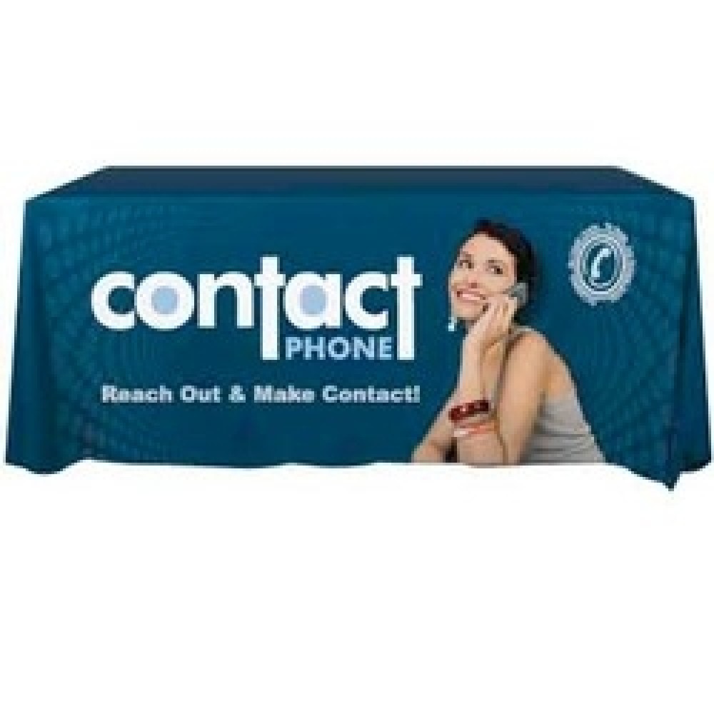 8' Flat Dye Sublimation Front Panel Imprint Table Cover (156"x90") with Logo