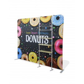 Straight Backdrop with Shelves - No Hardware with Logo