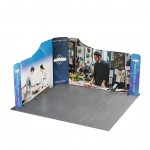 13' Magnetic Modular Fabric Displays - Dynamic Curved L Shape (Single Sided) with Logo