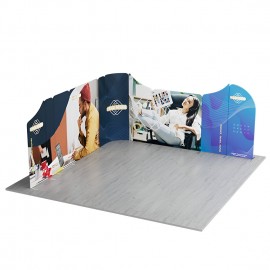 Promotional 16.4x16.4' Magnetic Modular Fabric Displays L Shape Island (Single Sided)