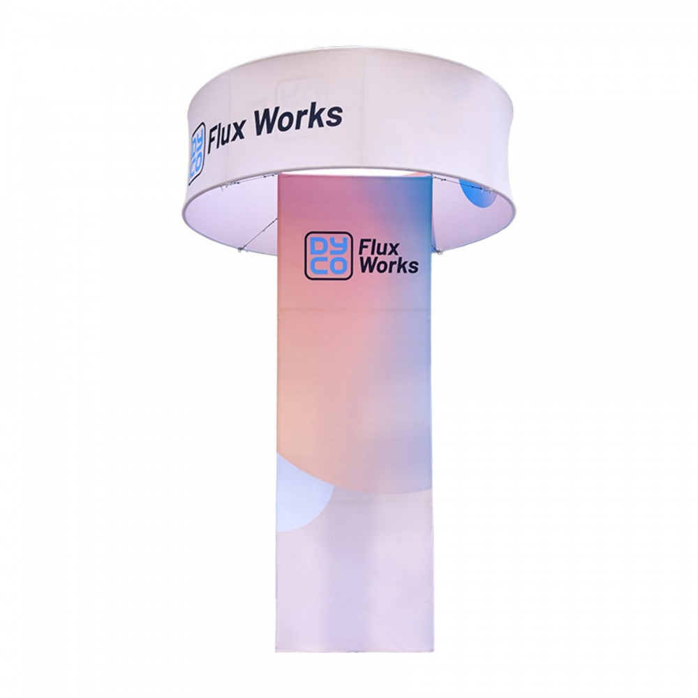 Square Trade Show Tower With Hanging Sign with Logo