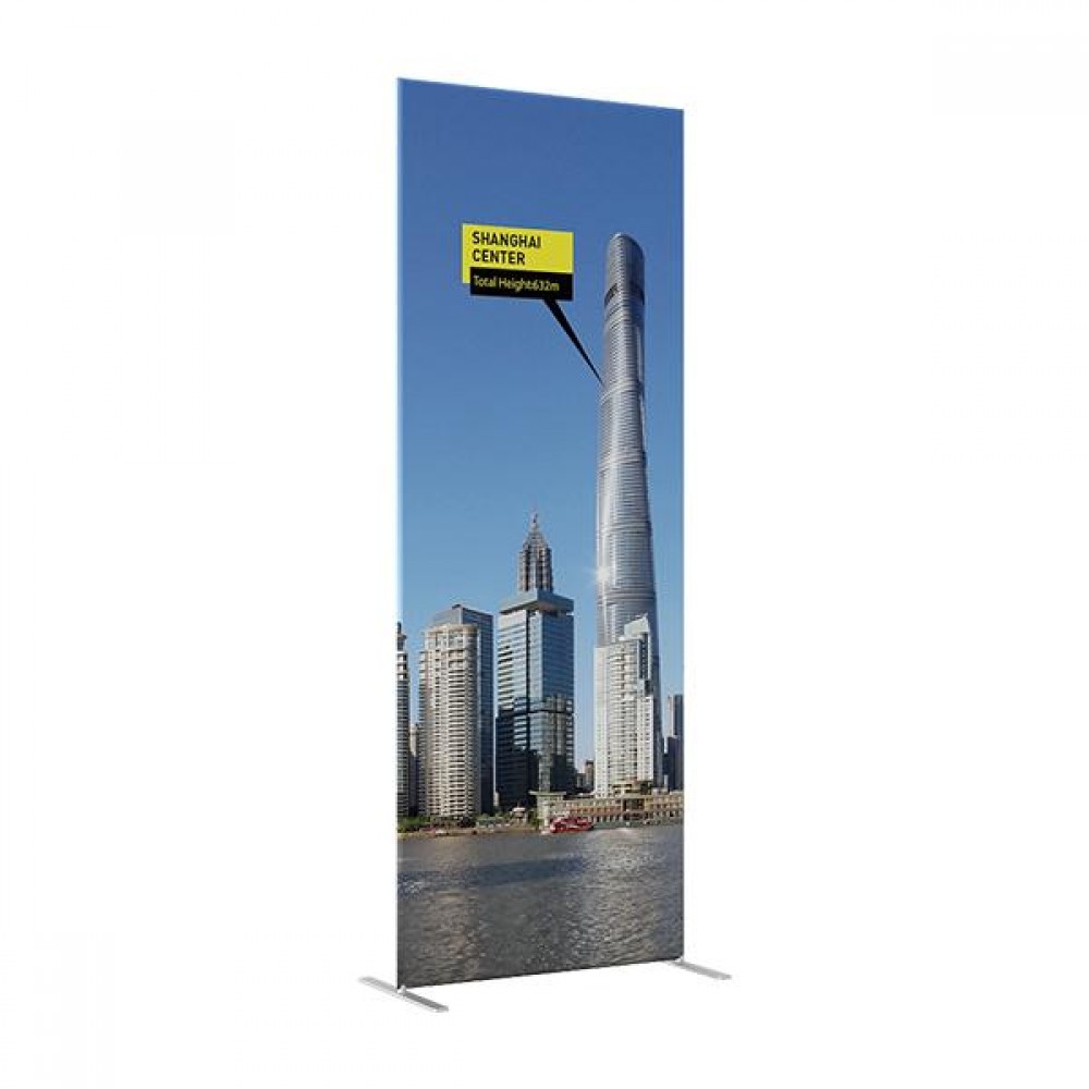 33.5"Â¡7.5'H Economy Tube Banner Stand With Steel Feet with Logo