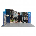 13' Magnetic Modular Fabric Displays - Dynamic Curved L Shape (Double Sided) with Logo