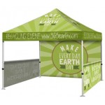 10'x10' Event Tent w/ Full Back Wall & 2 Sided 1/2 Walls Custom Printed
