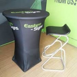 Customized Dye Sublimated Round Tablecloths With Elastic