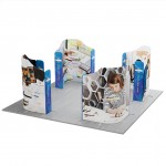 Logo Branded 20' Magnetic Modular Fabric Displays 4 Curved L Shaped Sections (Single Sided)