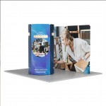 Personalized 13' Magnetic Modular Fabric Display - Tower Island Shape with Backwall (Double Sided)