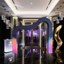 Personalized 3D Wave Shaped Arch Backdrop