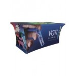 8' Fitted, 4 Sided Contour Stretch All-Over Imprint Table Cover with Logo