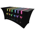Logo Branded 4' Stretch Table Cover @ 36"H, 3-Sided/Open Back - Fully Dye Sublimated