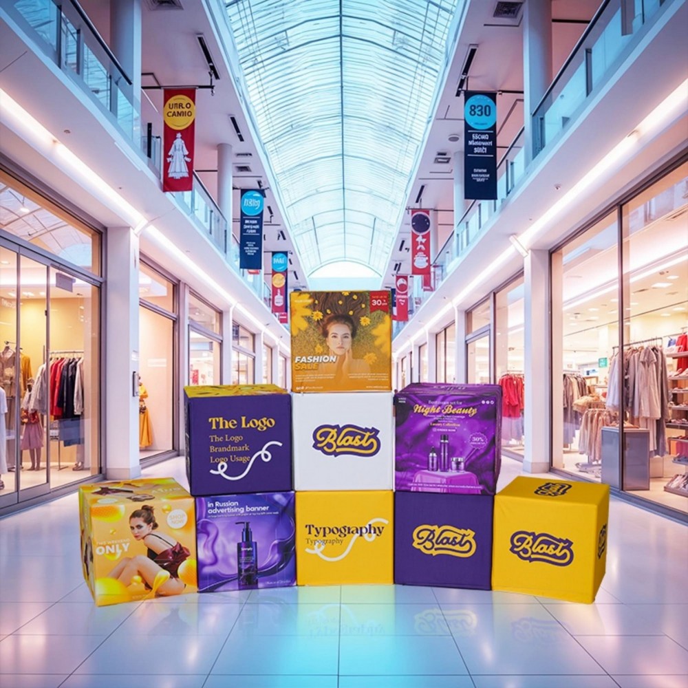 3D Cube Displays with Logo