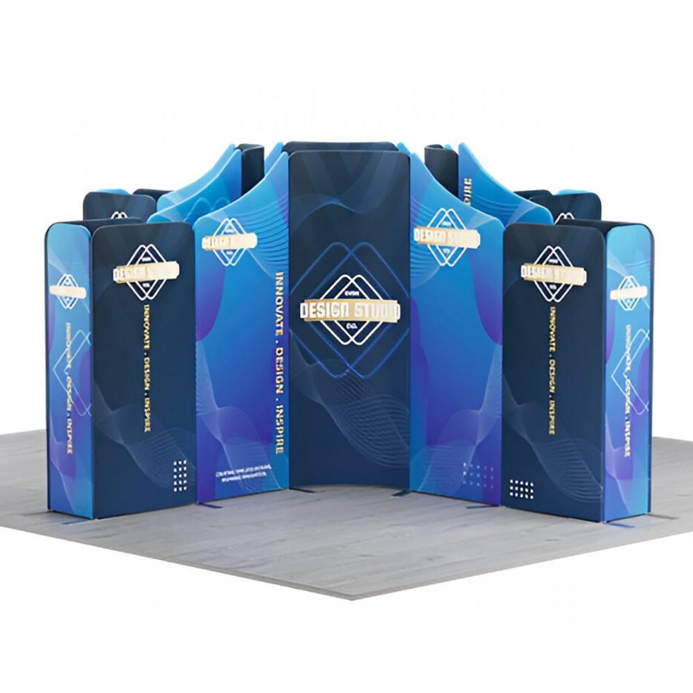 16.4x16.4' Magnetic Modular Fabric Displays Island Shape (Double Sided) with Logo