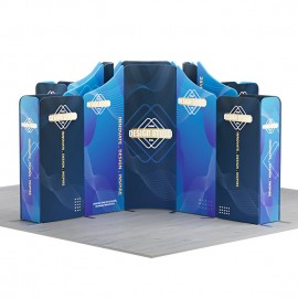 16.4x16.4' Magnetic Modular Fabric Displays Island Shape (Double Sided) with Logo