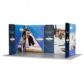 Promotional 16.4' x 10' Magnetic Modular Fabric Displays - U Shape Curved (Double Sided)