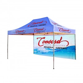 Logo Branded 10'x15' Heavy-Duty Tent Canopy With Back Full Wall