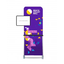 Tension Fabric Stand With LCD Board - Hardware with Logo  Tension Fabric Stand With LCD Board - Hardware with Logo