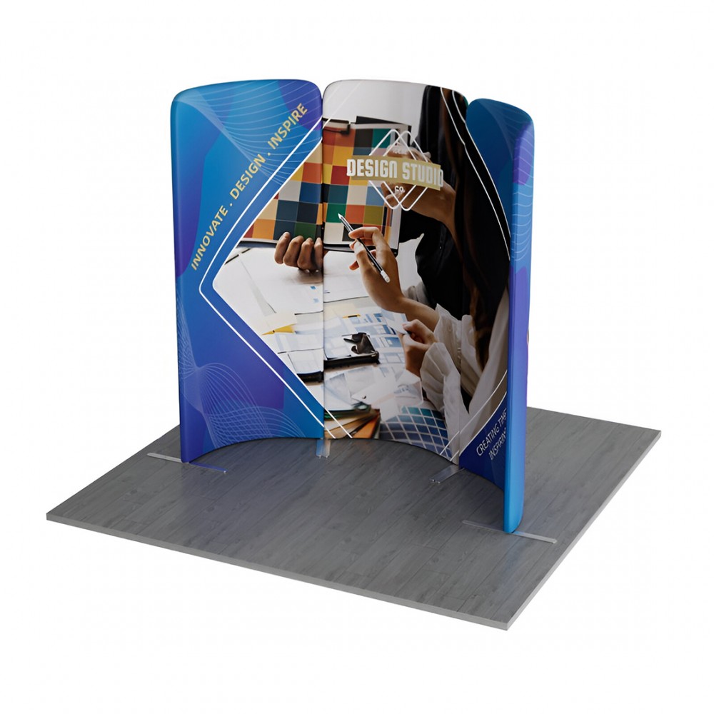 6.5' Magnetic Modular Fabric Display Curved Shape (Single Sided) with Logo