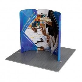 6.5' Magnetic Modular Fabric Display Curved Shape (Single Sided) with Logo