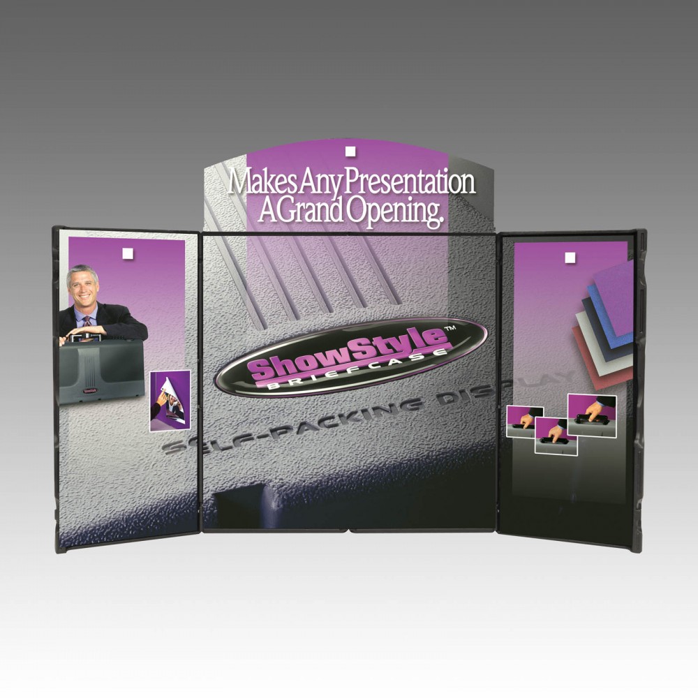 Custom Printed ShowStyle Tabletop Display w/ Custom Header and Graphic Panels Custom Printed ShowStyle Tabletop Display w/ Custom Header and Graphic Panels