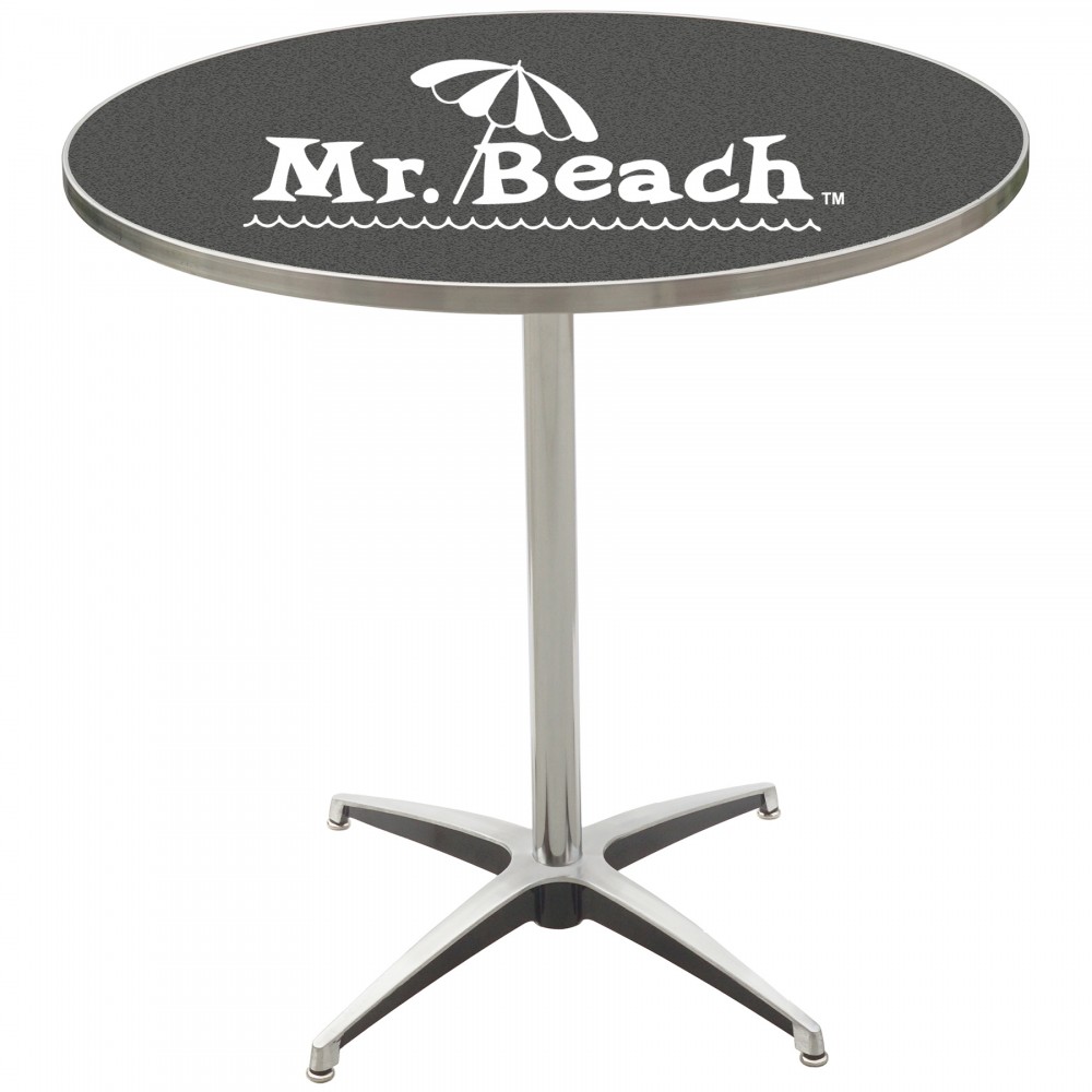US Made 30" Round Dining Height Laminated Wood Top Table Custom Imprinted US Made 30" Round Dining Height Laminated Wood Top Table Custom Imprinted
