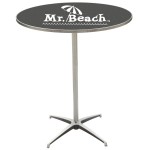 Custom Printed US Made 36" Round Bar Height Laminated Wood Top Table