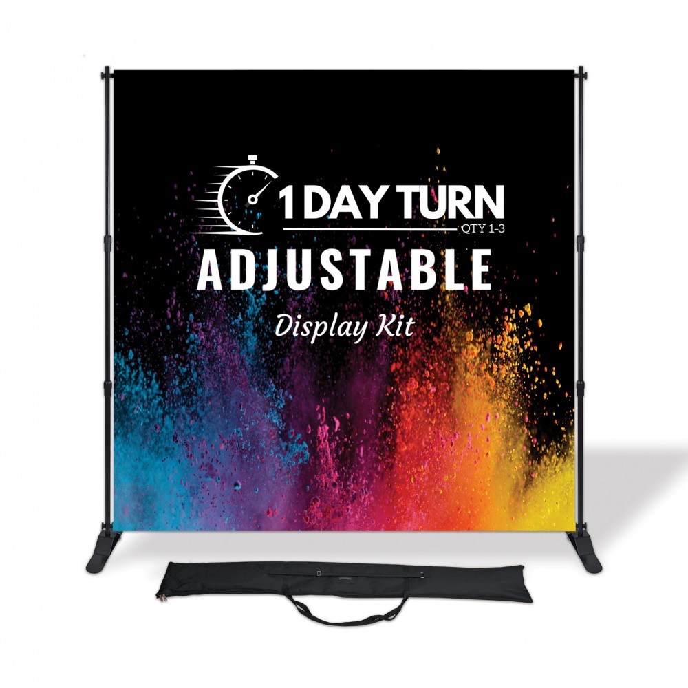 24hr 8' x 8' Full Color Adjustable Banner Display, FREE Carry Bag with Logo
