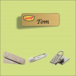 1" X 3" Plastic Name Badge w/ Full Color Imprint and Personalization with Logo