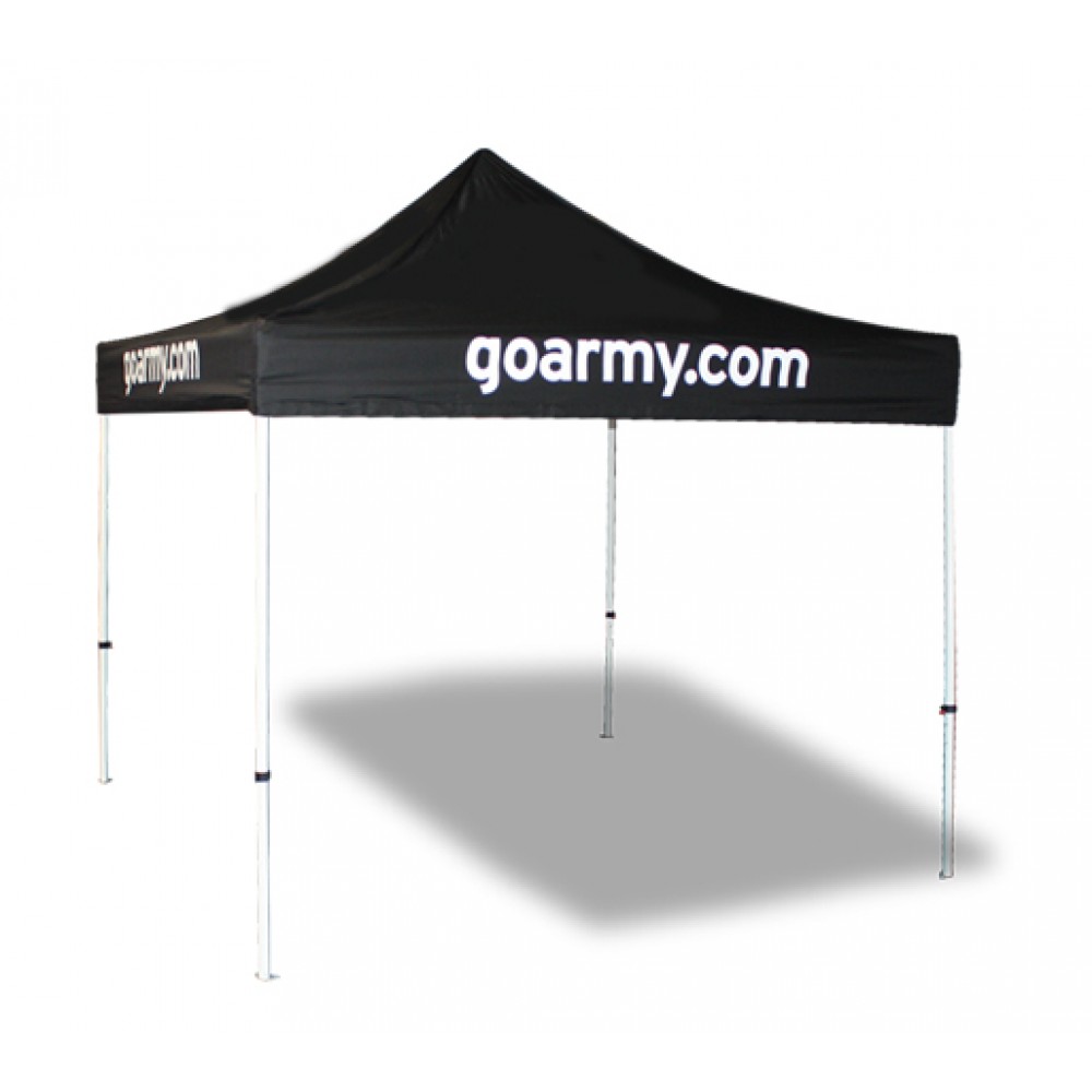 10'x10' V4 Steel Frame Pop Up Tent With Front Peak & Valance Printed Top Custom Printed 10'x10' V4 Steel Frame Pop Up Tent With Front Peak & Valance Printed Top Custom Printed
