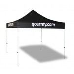 10'x10' V4 Steel Frame Pop Up Tent With Front Peak & Valance Printed Top Custom Printed