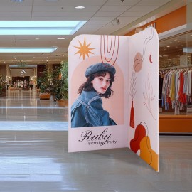 Custom L Shaped Fabric Banner Stand (Round Corners)