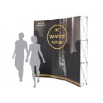 Pop-Up Fabric Display - Curved Wall With No Wrap Around (8'x8') Custom Imprinted