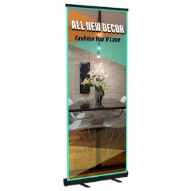 Standard Retractable 33"x81" (black) 13 oz. Matte Vinyl Banner with Logo