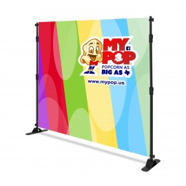 10' X 10' Adjustable Step and Repeat Display Backdrop Banner Stand with Logo