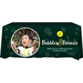 Custom Economy 6' Flat Dye Sublimation Front Panel Imprint Table Cover (132"x60")