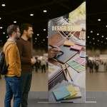 6.5' Magnetic Modular Fabric Display- Two Sloped & Straight Banner Stands (Double Sided) with Logo