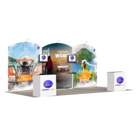 20 Ft Trade Show Booth - Package 8 with Logo