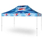 Custom Imprinted Polyester Canopy Outdoor Event Pop Up Tent - Full Color Digital (10'x15')