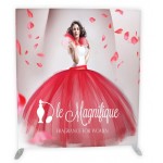 Logo Branded Flat Frame Fabric Backdrop w/Aluminum Stand (116"x91"x18")