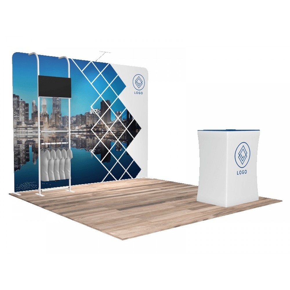 Logo Branded 10'x10' Quick-N-Fit Booth - Package # 1112 Logo Branded 10'x10' Quick-N-Fit Booth - Package # 1112